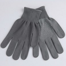통풍이 잘되고 신축성이 좋은 나일론 점박이 장갑, 회색, 10개