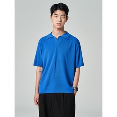 브랜드정품 에잇세컨즈 8SECONDS 강연 오픈칼라 반소매 니트 블루 (423751AY1P) 423751AY1P 167289