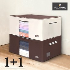 [1+1] 벨라홈 와이어 이불정리함 105L+압축팩CN6441, 와이어이불정리함105L_베이지2개, 상세설명 참조