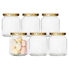경성리빙테크 원형 유리병, 350ml, 6개 350ml, 6개