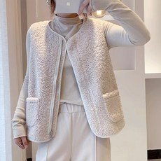 샤이닝포인츠 가을 겨울 후리스 양털 조끼 여성 보아안감 지퍼 조끼