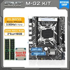 SZMZ X99M-G2 마더보드 세트 LGA 2011 V3 Xeon E5 2637 V3 CPU 프로세서 3.5GHz 16GB DDR4 RAM 콤보, 01 마더 보드 + CPU + RAM