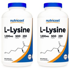 뉴트리코스트 L-리신 1000mg 캡슐, 500정, 2개