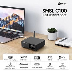 SMSL C100 블루투스 MQA USB C DAC 원격 제어 AK4493S XMOS XU316 DSD512 32 비트 768kHz CK-03 클록 광 동축 디코더, 1.SMSL C100 DAC - zendac