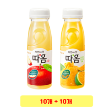 (무료배송) 빙그레 따옴 사과 235ml x 10개 + 천혜향&한라봉&청귤 235ml x 10개