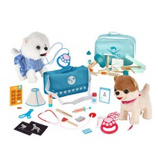  [캐스B]플레이 반려동물돌보기(1977set)→(산책하는강아지모카+크림+투키리틀수의사+투키리틀헤어드레서) 