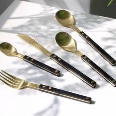 보겐 쌍띠에 커트러리 티포크, 블랙, 1개, 골드