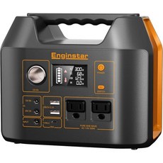 휴대용 발전소 EnginStar 300W 태양광 발전기 110V 296Wh 파워 뱅크 2 순수 사인파 AC 콘센트 80000m캠핑 야외 여행용 리튬 배터리 팩 RV 헌팅 밴 비, Orange, 1개