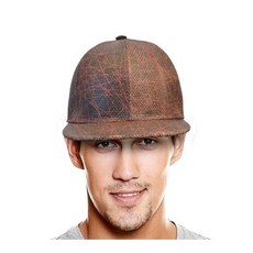 Terra Cool Mens 야구모자 레드라인 크로스 패턴 프린트 납작 빌 버클 캡