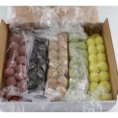 오색경단 돌떡 백일떡 행사떡 팥앙금 선물떡 개업떡 냉동떡 답례떡 3kg (20g X 150개), 1개