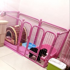 애견용품 강아지 펜스 테디 실내 소형 중형 대형견 우리 토끼 울타리, B.핑크
