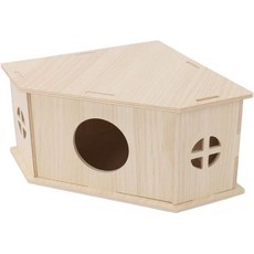 Spacious Wooden Hamster House - Ideal for Dwarf Gerbils Mice Rats and Small Rodents, 1개