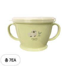 티지엠 실리콘 흘림방지 스낵컵 + 뚜껑, 올리브, 7개