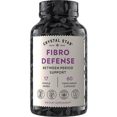 Crystal Star Fibro Defense 60 캡슐 Black Cohosh 유방 자궁 건강 기간 사이 글루텐 프리 비 GMO, 1개, 60정