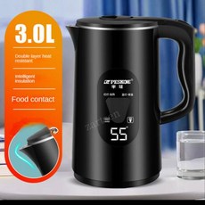 LED 디스플레이 스마트 보온 전기 주전자 휴대용 차 3L 일정한, [03] Black, [04] AU, 12) Black AU, 1개