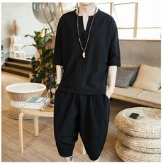 린넨7부남성오버핏세트