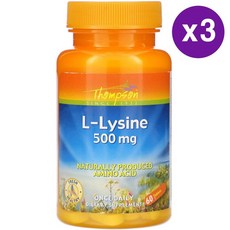 톰슨 L 라이신 500mg Thompson L-Lysine, 3개, 60정