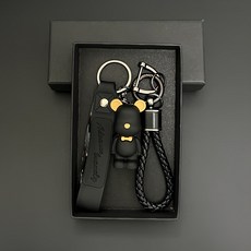 다은랜드 실리콘 곰돌이 열쇠고리 차키링 스트랩 베어 키링, 블랙, 1개