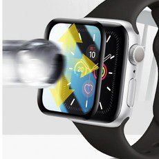 차이룸 애플워치 6 SE 5 4 3 2 호환 베젤 액정 보호 필름, 44mm, 블랙(TPU)