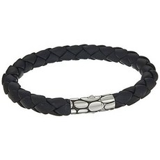 John Hardy Kali 8mm Station Bracelet in Black Leather