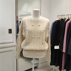 SATIN NC06 패턴짜임 라운드 니트 O203t944
