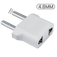 1 10개 EU 유로 KR 플러그 어댑터 미국 유럽 여행용 전기 컨버터 소켓 AC 콘센트, White 4.8MM, 10PCS