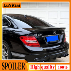 C 클래스 카본 파이버 뒷 트렁크 부트 스포일러 윙 립 메르세데스 벤츠 호환 W204 C204 C63 AMG C200 C250 C300 2 도어 쿠페 20082014, [01] FRP Matte Black, 1개