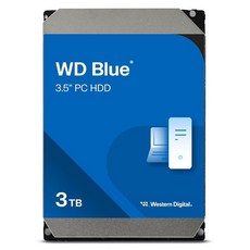 웨스턴 디지털 WD 8TB 블루 PC 내장 하드 드라이브 HDD - 5640RPM SATA 6Gb/s 256MB 캐시 3.5인치 WD80EAAZ 656219, 3TB