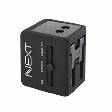 HP 이지넷유비쿼터스 여행용멀티아답터 2포트 USB NEXT-005TC, 단일상품(LQG5555)