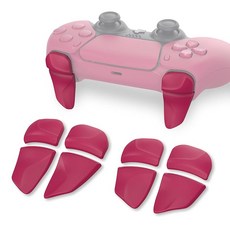 PlayVital ps5 컨트롤에 대응하는 2페어 숄더 버튼 익스텐션 트리거 컨트롤러용 게임 개선 어저스터 범퍼 트리거 익스텐더- 코스믹레드, 1개, 상세페이지 참조, 상세페이지 참조