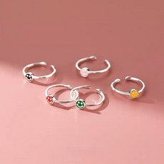 925실버 스마일 반지 레이어드 오픈링 우정반지 모녀반지