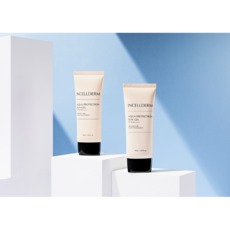 [인셀덤 아쿠아 프로텍션 썬 젤 50ml] 2021년 리뉴얼 업그레이드 100% 정품 - 끈적임 없는 자외선 차단제 백탁현상 X 수분보호막 형성 화장 위에 덧바르는 썬크림