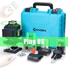 Geevorks 16 라인 녹색 레이저 레벨 3 셀프 기계 충식 배터리 격 정밀 측정, [02] US, 1개