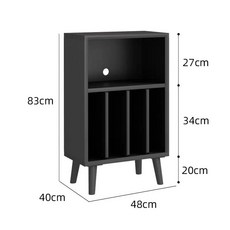 LP보관함 수납장 원목 거치대 캐비닛 엘피판 선반 엘피 우드 2단 3단, 블랙 50x40x81cm - 원목2단lp수납장