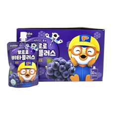팔도 뽀로로 비타플러스 음료수, 10개, 포도맛