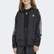 아디다스 주니어 트랙탑 등교 축구 실용성을 자랑하는 재킷 데일리웨어에 이상적인 아동용 바람막이 블랙+화이트