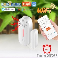 Tuya-스마트 WiFi 도어 센서 열림 닫힘 감지기 알람 Alexa Google Home 호환 디지털 문 자동 탐지 구글 어플 알렉사 똑똑한 지능형