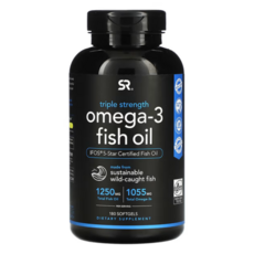 Sports Research 스포츠리서치 Omega-3 Fish Oil 오메가-3 Triple Strength 1 250 mg, 1개, 180정