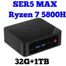 미니PC Beelink 미니 PC SER5 Max AMD Ryzen 7 5800H SER 5 데스크탑 게임용 컴퓨터 WiFi6 BT5.2 1000M DDR4 16GB 500GB, 없음, 3) 5800H 32G1T - EU