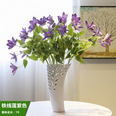 주식회사 망고컴퍼니 거실 하이 에뮬레이션 보라색 응접실이 있다 코르사주 인조 채화 꽃술 진열 장식품, 보라색 으아리 -개별지불가격