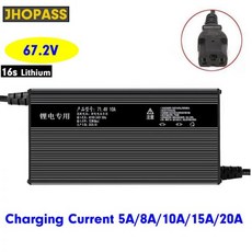 전기차충전기 하이 파워 60v 67.2V 20A 15A 10A 8A 5A 16s 리튬 이온 배터리 충전기 공급 출력 180v-240v 60V ebike 전자자전거 전기차, 67.2v10a, 1개