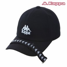 KAPPA 카파 222반다 테이핑 로고 볼 캡 모자 블랙