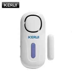 방범 장치 현관문 KERUI 무선 독립 도어 마그네틱 경보 시스템 120dB 도어 보안 경보 창 도어 개방 센서 원격 제어 포함, 키트 1