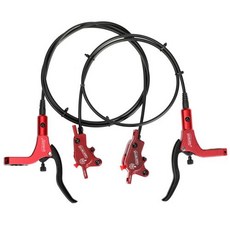 DYISLAND 산악 자전거 유압 디스크 브레이크 세트 SD200 160mm 로터 2 피스톤 좌측 전방 우측 후방 MTB, 1개, [03] 유압식브레이크 LFRR Red