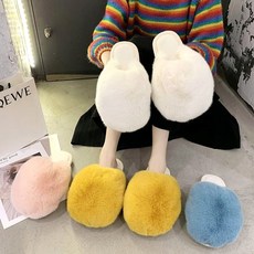 1cm 4color 페이크퍼 여성 털슬리퍼 털실내화 겨울신발 D0564