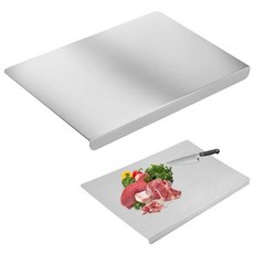 립이 있는 스테인리스 스틸 도마 주방용 40x30cm15.7x11.8인치 L 모양 페이스트리 베이킹 보드 반죽 커팅 매트 육류 야채 빵용, 1개