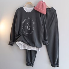 긴팔 맨투맨 조거바지 에센셜 트레이닝 세트