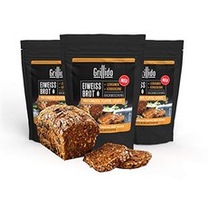 Reishunger 비건 대체육 채식식단 음식 도시락 NEW 그릴 리도 에그 화이트 브레드 베이킹 믹스 38 % 단백질 3x300GR 15KG 빵 아마씨 호박씨 유당이 없음 채식주의 자 단백질이 풍부함-89160, 단일옵션, 단일옵션