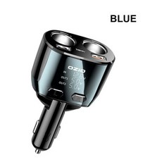 차량용 충전기 155W 담배 소켓 90W LED 디스플레이 Type-C PD20W 빠른 충전 USB 66W iPhone 용 초고속 충전 Samsung Xiaomi, BLUE, 보여진 바와 같이, 파란색