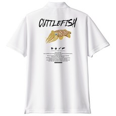 [피싱웨어]커틀피쉬 갑오징어 에깅 루어 기능성 낚시티셔츠 빅사이즈가능, 반팔카라쿨티셔츠, 3L(110), 화이트